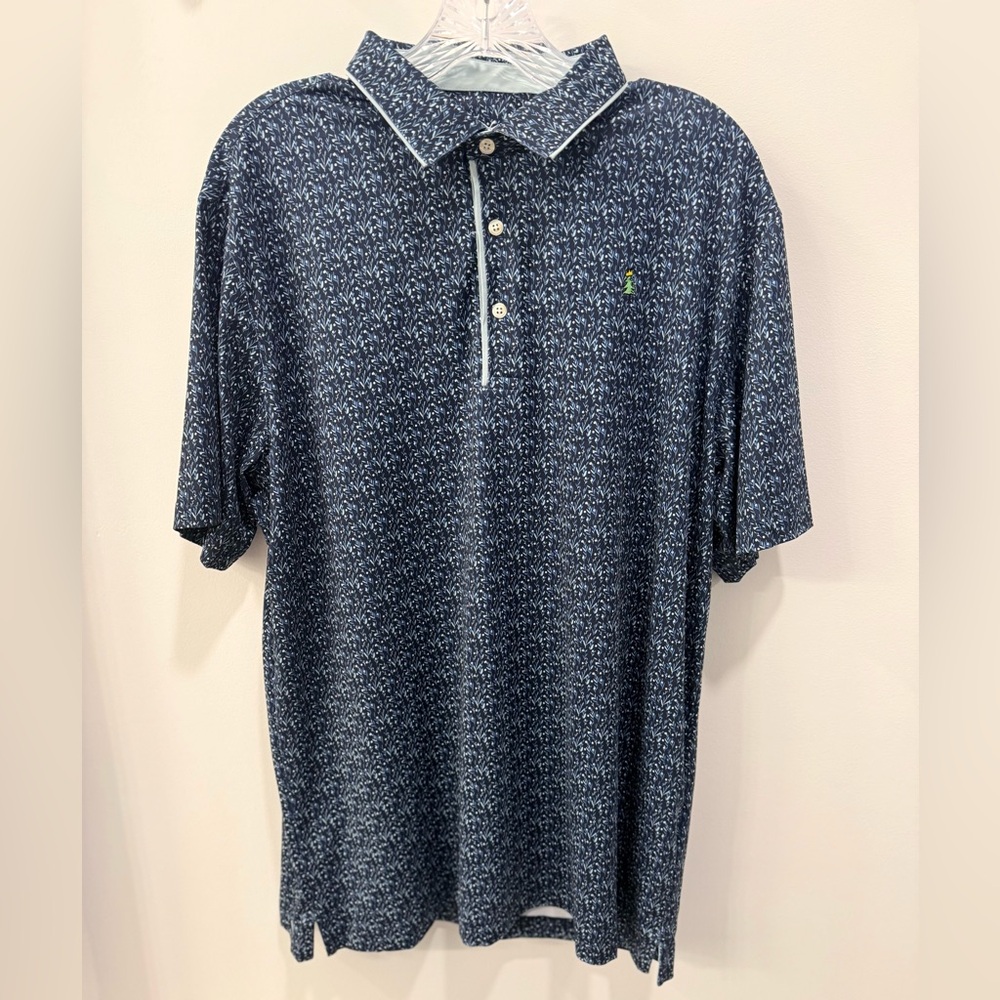 Puma CloudSpun Golf Polo Men’s Large UPF 40 Navy Blue Branch